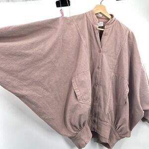 Cotton USA vintage 80s 90s lagenlook oversized batwing shacket top artsy OS